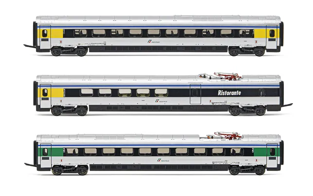 FS, 3-unit pack intermediate coaches for HN2471, "Cisalpino"-livery, period VI