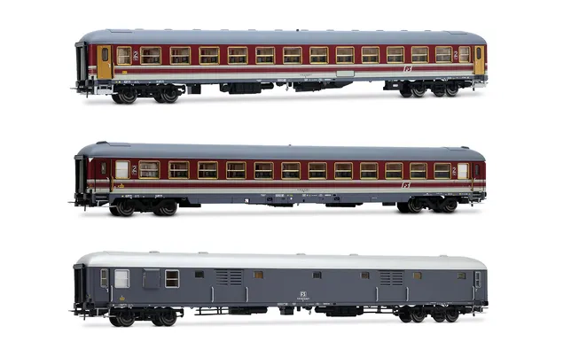 FS, 3-unit pack "Alpen-Express" 2/2, 2x UIC-X 2nd class red/grey + luggage van UIC-X '70 grey, ep. IVb