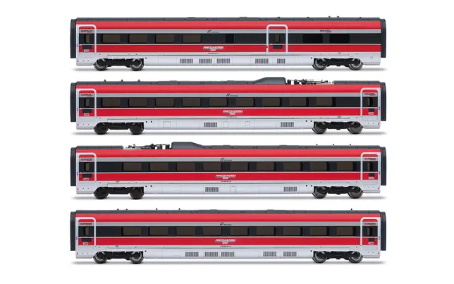 FS Trenitalia, set de 4 coches intermedios de Frecciarossa ETR 1000 en nueva decoración, ép. VI