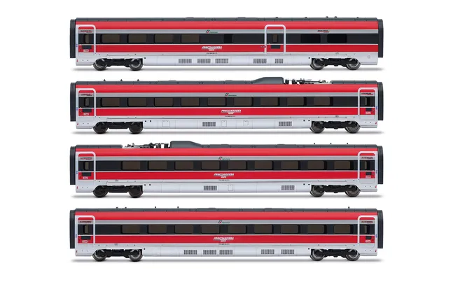 FS Trenitalia, coffret de 4 voitures intermédiaires supplémentaires du train à grande vitesse « Frecciarossa 1000 », livrée avec publicité « Ducati », ép. VI