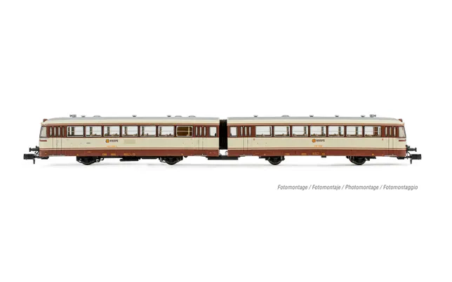 RENFE, automotor diesel 591-566 “Ferrobús”, de dos coches, decoración “Estrella”, ép. IV, con decoder de sonido DCC
