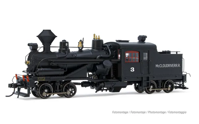 Locomotiva a vapore Heisler, 2 carrelli motore, "McCloud River Railroad #3", ep. III, con DCC sound decoder