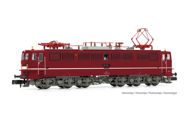 DR, Elektrolokomotive BR 251, in roter Lackierung mit schmalem Zierstreifen, Ep. IV, mit DCC-Decoder