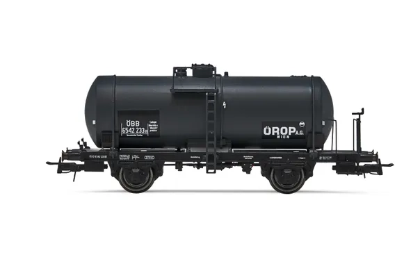 ÖBB, carro cisterna a 2 assi (ex FS), livrea grigia scura, "ÖROP", ep. III