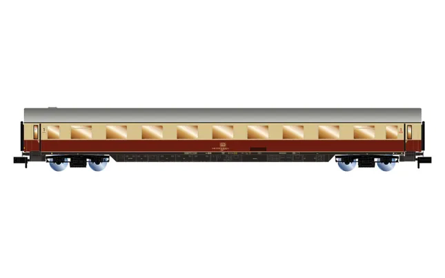 AKE, 3-tlg. Set „Rheingold", Set 2/2, bestehend aus 1 x Speisewagen ARmh217 + 1 x 1. Klasse Wagen Avmz + 1 x Wagen Apmz, Ep. V