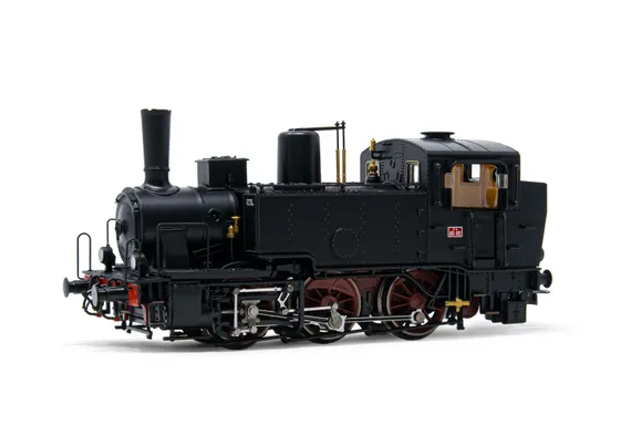 FS, locomotiva a vapore Gr. 835, fanali elettrici, pompa Westinghouse grande, ep. III-IV