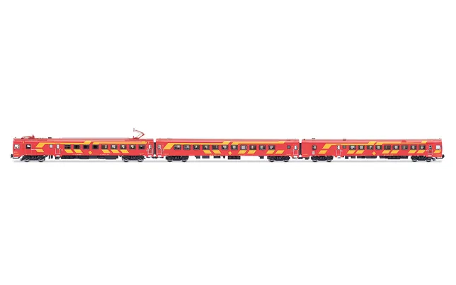 RENFE, 3-unit EMU class 444, unit 444-004 in original red and yellow livery, ep. IV