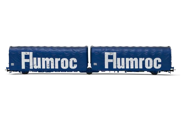 SNCF, wagon bâché à 3 essieux Lails, livrée bleue, «Flumroc», ép. IV