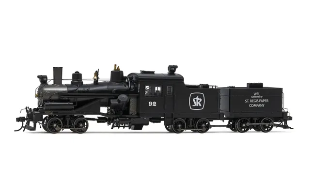 Heisler steam locomotive, 3-truck model, "St. Regis Paper #92", ep. III, with DCC sound decoder