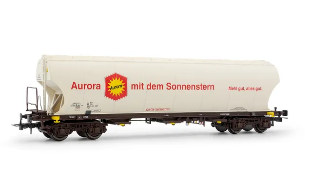 DB, 4-achs. Schwenkdachwagen mit gewölbten Silowänden für den Getreidetransport, „Aurora", Ep. V