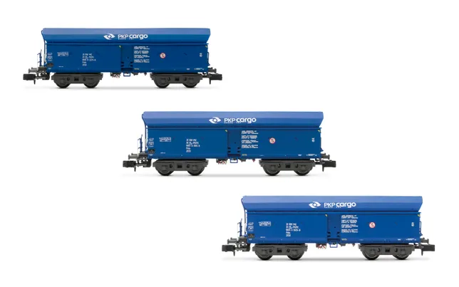 PKP Cargo, 3-unit pack self-discharging wagons Falls, blue livery, ep. VI