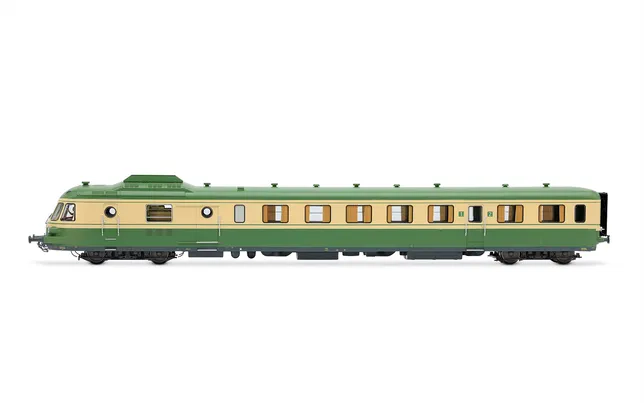 SNCF, diesel railcar RGP I with trailer, green/beige livery, ep. IV
