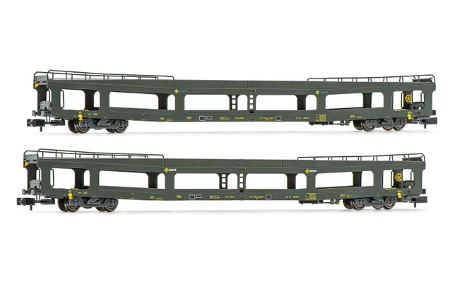 RENFE, 2-unit set, car transporter DDMA, original livery, period IV