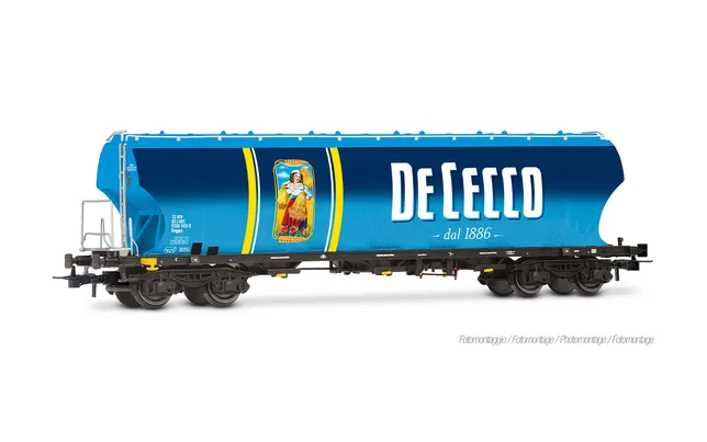 FS, round-sided cereal hopper wagon "De Cecco", light blue livery