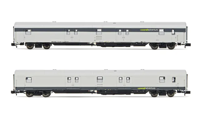 RADVE, 2-unit pack 4-axle coupler coaches (ex Post mrz), grey livery period VI