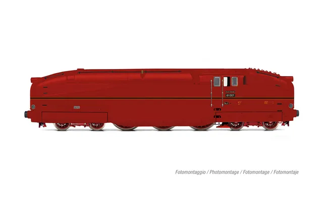 DRG, high-speed steam locomotive 61 001, red livery, ep. II