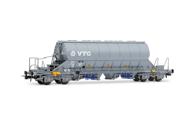 D-VTGCH, 2-tlg. Set 4-achs. Schwenkdachwagen Taoos, in grauer Farbgebung, Ep. VI