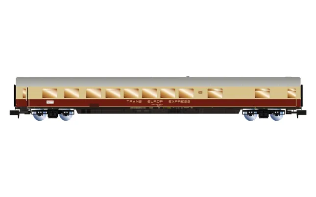 AKE, 3-tlg. Set „Rheingold", Set 2/2, bestehend aus 1 x Speisewagen ARmh217 + 1 x 1. Klasse Wagen Avmz + 1 x Wagen Apmz, Ep. V