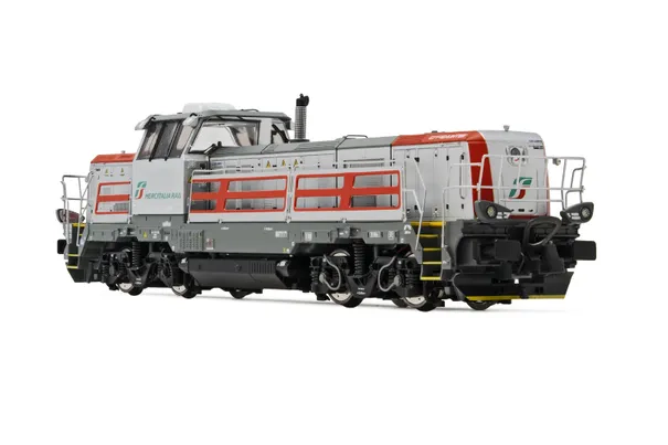 Mercitalia Rail, Diesellokomotive EffiShunter 1000 in silberner Lackierung mit roten Streifen, Ep. VI, mit DCC-Sounddecoder