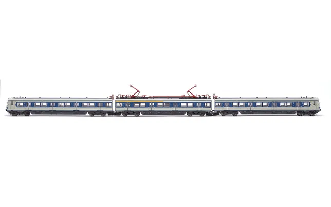 DB, 3-tlg. Set elektrischer Triebzug BR 420, zwei Stromabnehmer, in grau/blauer Lackierung, Ep. IV, mit DCC-Sounddecoder
