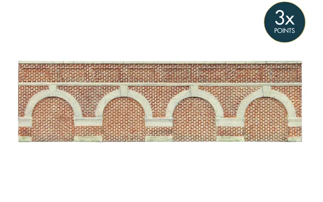 Low Level Arched Retaining Walls x2 (Red Brick)