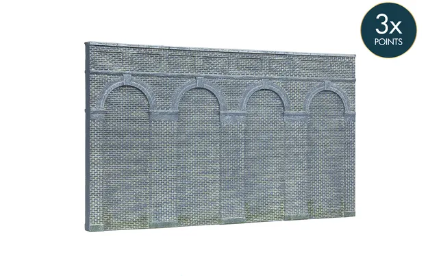 High Level Arched Retaining Walls x 2 (Engineers Blue Brick)
