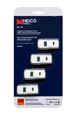 Load: 4 luxury class cars with white transport cover