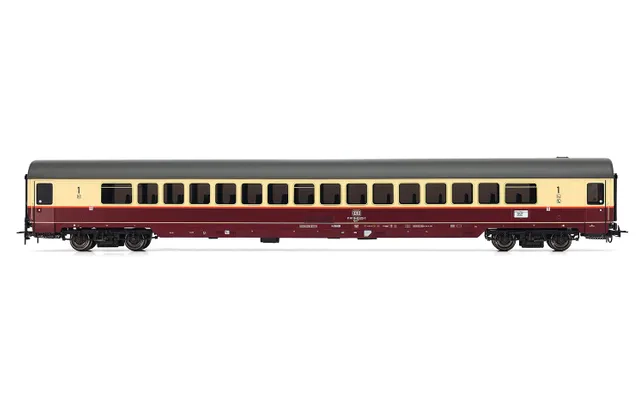 DB, 4-tlg. Set Reisezugwagen „TEE Rheingold", in beige/roter Lackierung, bestehend aus 2 x 1. Kl. Wagen Avmz, 1 x 1. Kl. Wagen Apmz und 1 x Speisewagen WRmh, Ep. IV