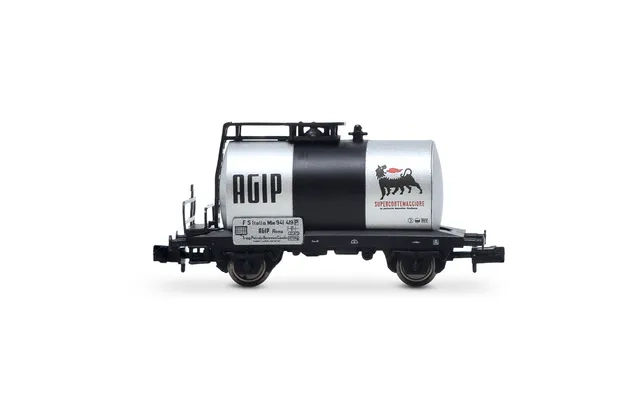 FS, 2-unit set of 2-axle tank wagons "Agip", silver livery, ep. III-IV