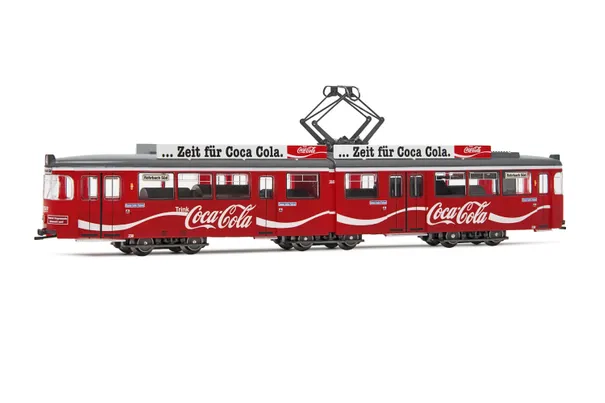 Tranvía Duewag Gt6, versión Heidelberg, decoración "Coca Cola", ép. IV, con decoder DCC