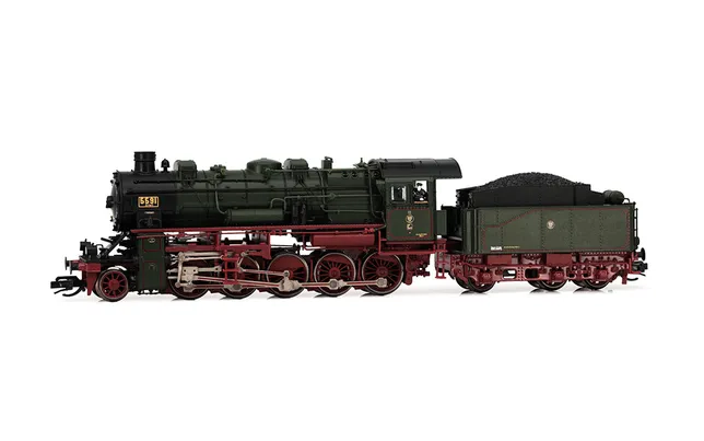 P.St.E.V., steam locomtive G 12, 3-dome boiler, green/brown livery, period I, with DCC sound decoder