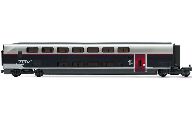 SNCF, coffret de 4 unités, TGV Duplex Carmillon, composé de locomotive motorisé, locomotive sans motor et 2 voitures, ép. VI