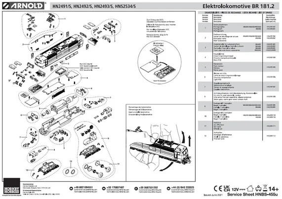Elektrolokomotive BR 181.2 Vorderseite und Chassiszubehör