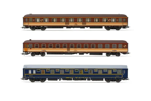 RENFE, 3-unit pack Estrella "Media Luna" coaches (1st class 12100 + sleeping 7100 + sleeping T2), ep. IV