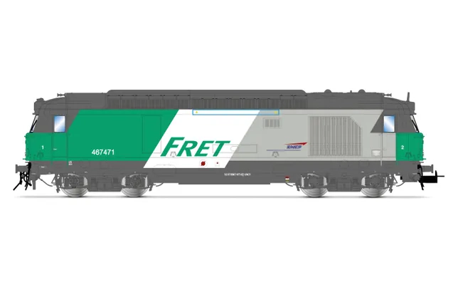 SNCF, locomotive diesel BB 467471 à parois latérales lisses, livrée FRET, ép. VI, avec décodeur sonore