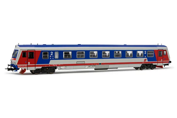 ÖBB, diesel railcar 5047 058-2, grey/blue/red livery with old ÖBB logo, period IV-V