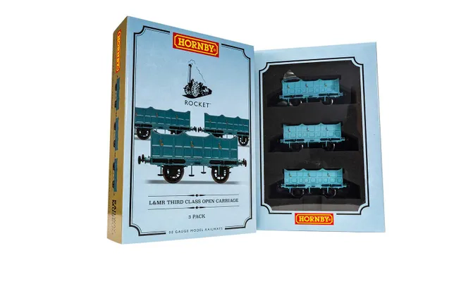 Open Carriage Pack containing 3x Open Carriages (Stephenson's Rocket)
