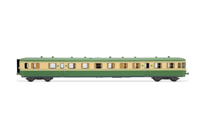 SNCF, diesel railcar RGP I with trailer, green/beige livery, ep. IV