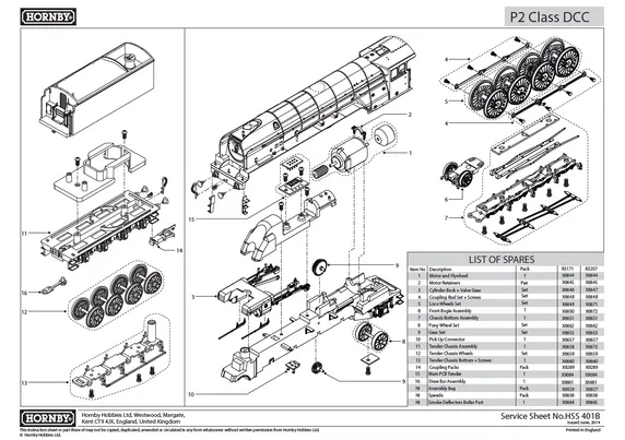 RailRoad LNER, P2 Class, 2-8-2, 2001 ‘Cock 'O The North’ - Era 3