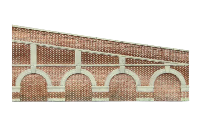 Mid Stepped Arched Retaining Walls x2 (Red Brick)