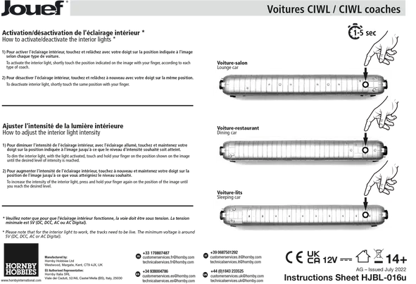 CIWL, coffret de 3 voitures «Train Bleu», composé de 1 fourgon et 2 voitures-lits Lx, ép. III