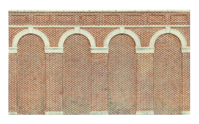 High Level Arched Retaining Walls x 2 (Red Brick)