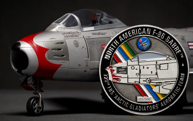 North American F-86F Sabre + Collectors Coin
