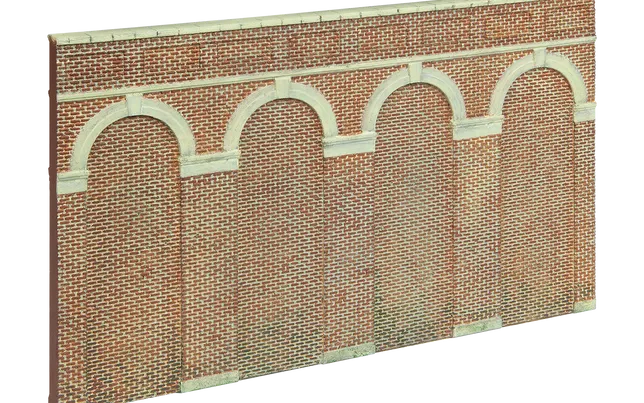 High Level Arched Retaining Walls x 2 (Red Brick)