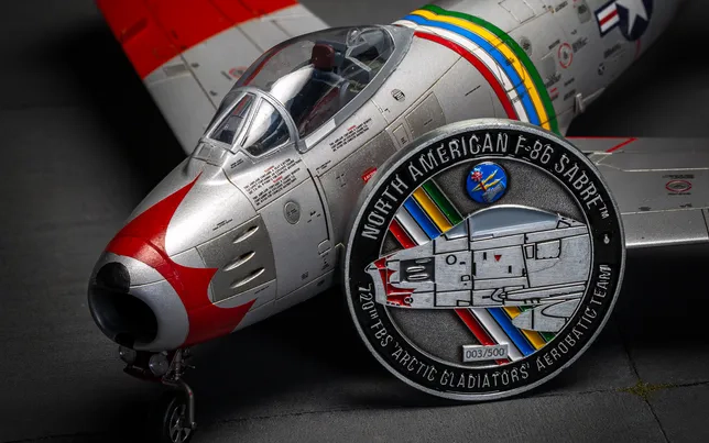 North American F-86F Sabre + Collectors Coin