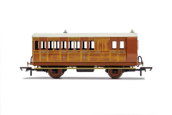 GNR 4 Wheel Coach Brake 3rd Class Fitted Lights 399 Era 2