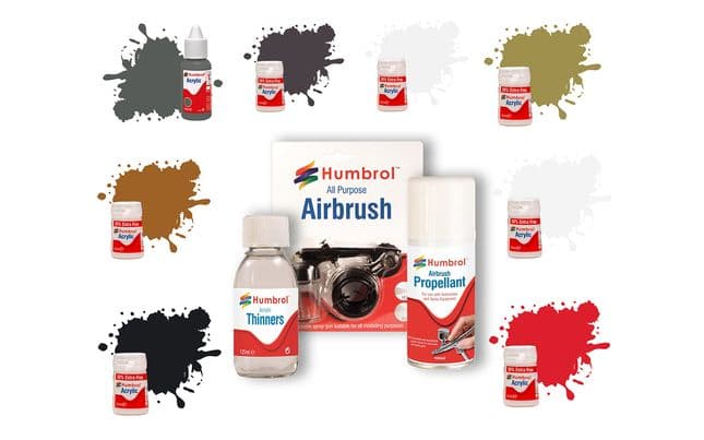 Humbrol Acrylic Paint and Airbrush Bundle