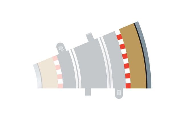 Radius 2 Curve Outer Borders 22.5¬∞ x 4