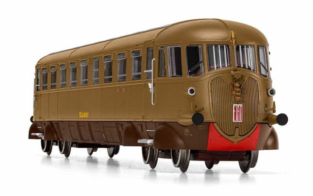 FSF, Dieseltriebwagen Aln 556 in “Castano/Isabella”-Lackierung, mit roten Frontschürzen, angetriebenes Modell, Ep. IV