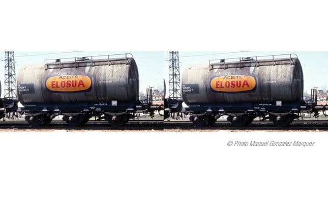 RENFE, 2-unit pack of 3-axle tank wagons, Elosua livery, ep. IV